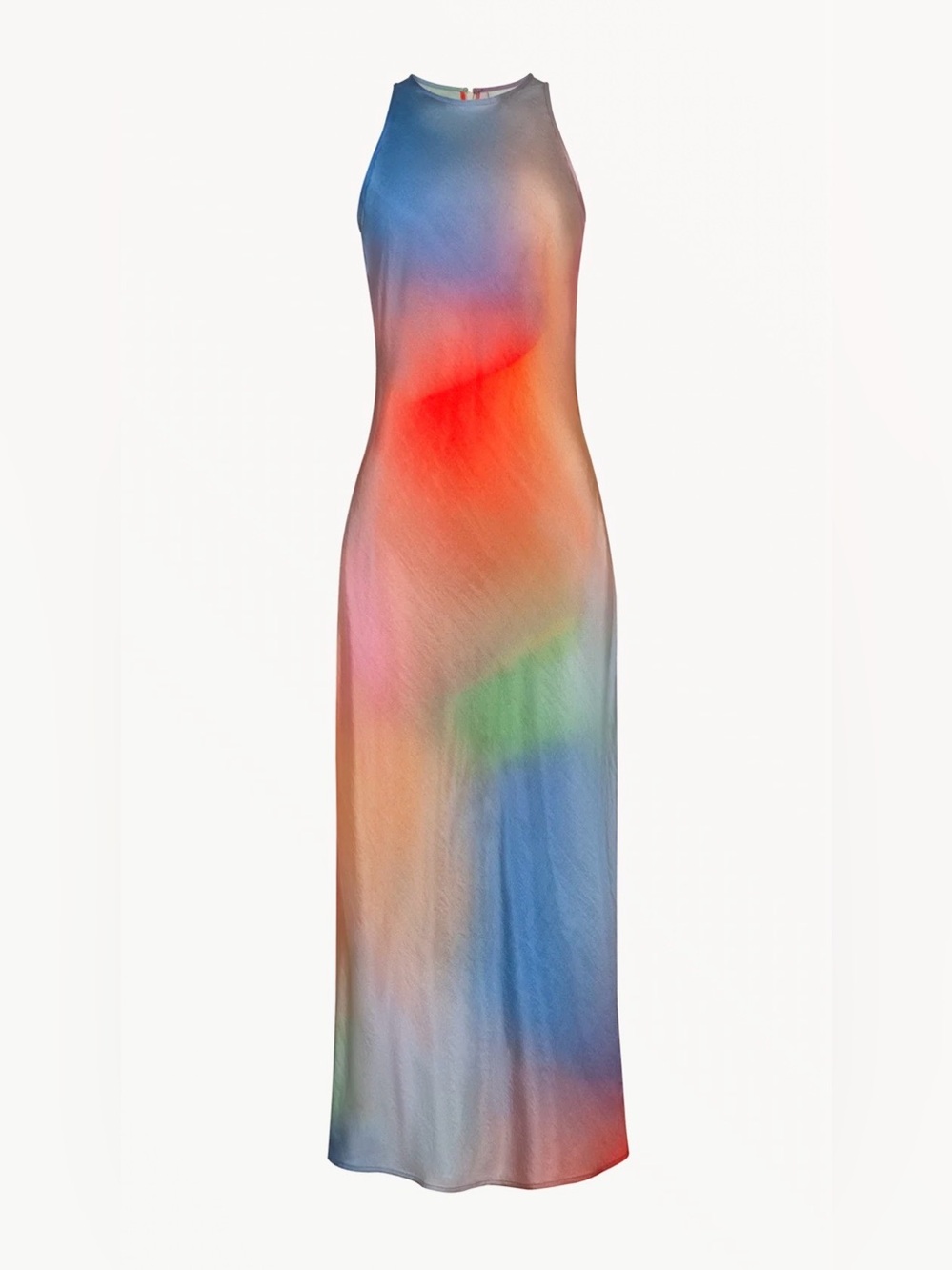 Multicolor Gradient Halter Midi Dress